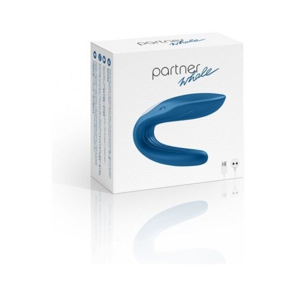 Kék színű, U alakú páros vibrátor, Satisfyer Partner Toy Whale