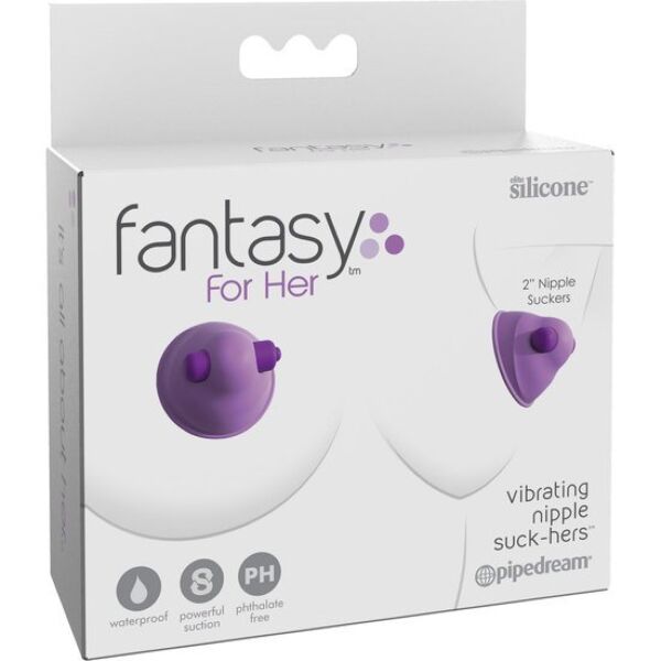Fantasy For Her Vibrating Nipple Suck-Hers mellbimbóizgató a szilikon kupakjával