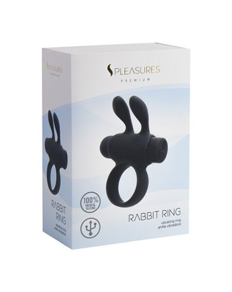 S Pleasures Rabbit Ring Rechargeable vibrációs péniszgyűrű a golyójával