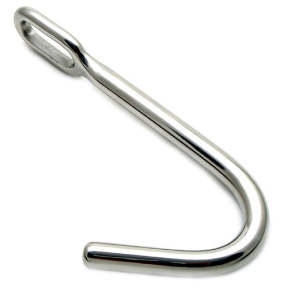Metal Hard Anal Bondage Hook análkampó, az egyenes száron elhelyezett karikával