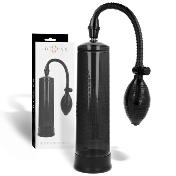 Intense Penis Pump 02 vákuumos péniszpumpa átlátszó hengerrel, fogantyúval és nyomásmérővel