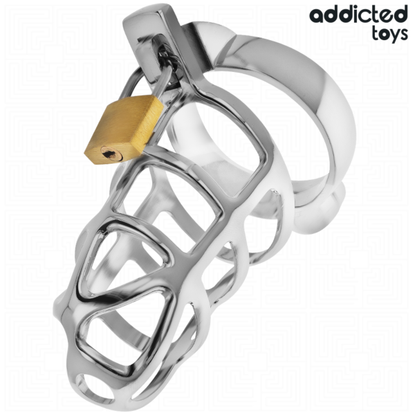 Addicted Toys Silver Lock péniszketrec az alapgyűrűvel, a lakattal és a kulcsokkal
