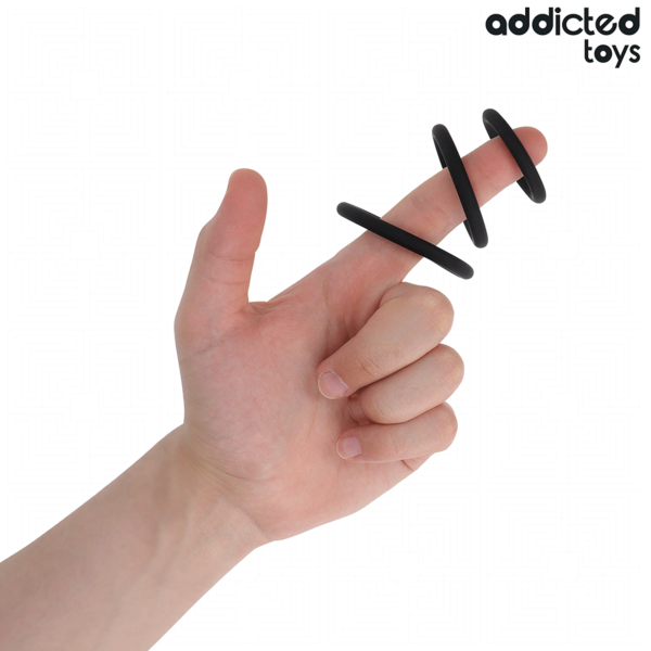 Addicted Toys Model 2 péniszgyűrű szett, három szilikon gyűrű