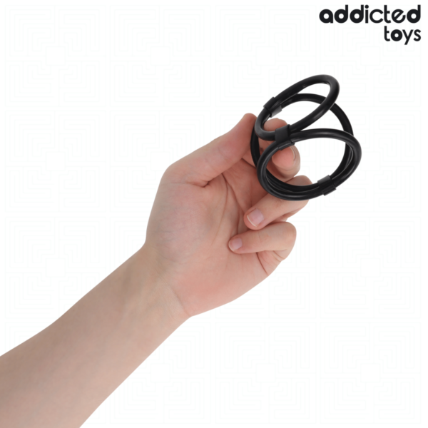 Addicted Toys hármas péniszgyűrű három különböző méretű gyűrűvel
