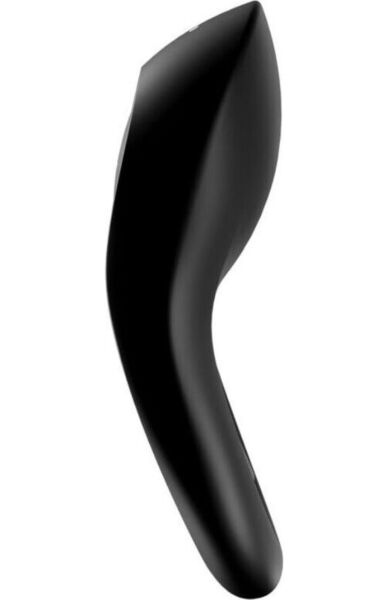 Fekete Satisfyer Legendary Duo vibrációs péniszgyűrű két gyűrűvel és az elülső izgatóval