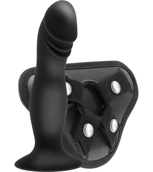S Pleasures Strappy Harness Set strap-on hám dildóval, a pántokkal és a tapadókorongos dildóval
