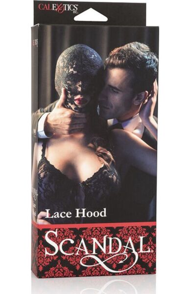 CalExotics Scandal Lace Hood fekete csipke BDSM csuklya szájnyílással