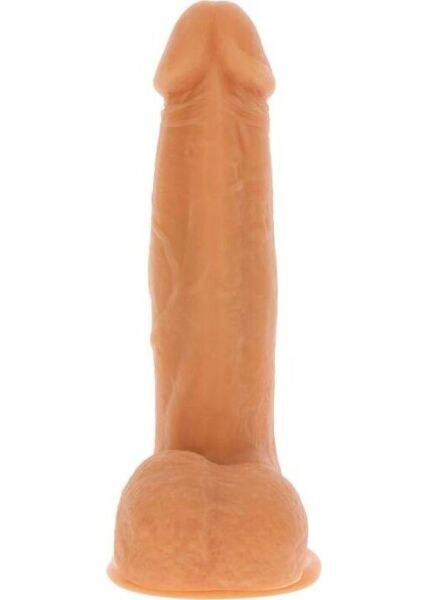 A ToyJoy valósághű Get Real Naked Beaded 21 cm-es vibrátoros dildója világos bőrtónusban, tapadókorongos talppal