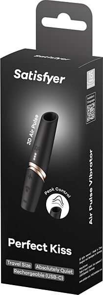 Satisfyer Perfect Kiss léghullámos csiklóizgató fekete-arany színben