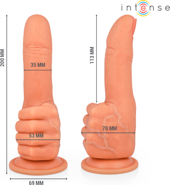 Kézformájú Intense Bender dildo tapadókorongos talppal
