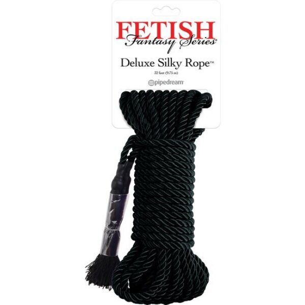 Fekete bondage kötél, Pipedream Black Deluxe Silk Rope