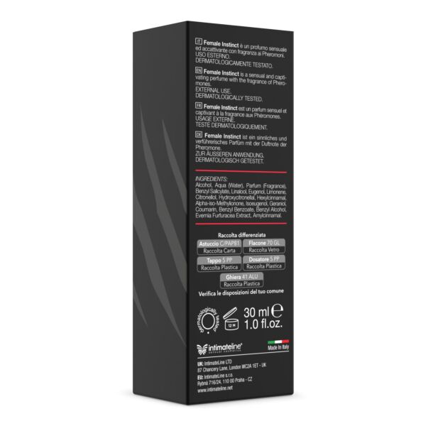 Az Intimateline Female Instinct feromonos parfüm 30 ml-es üvege