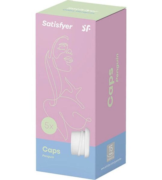Öt fehér szilikon cserélhető fej a Satisfyer Pro Penguin NG-hez