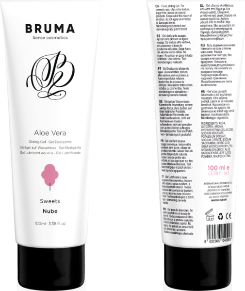 A Bruma Aloe Vera vízbázisú csúszógél tubusa