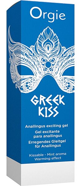 Az Orgie Greek Kiss 50 ml-es intim gél adagolós flakonja