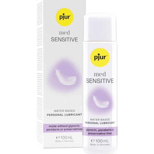 Pjur Med Sensitive Glide vízbázisú síkosító 2 ml-es és 100 ml-es kiszerelésben