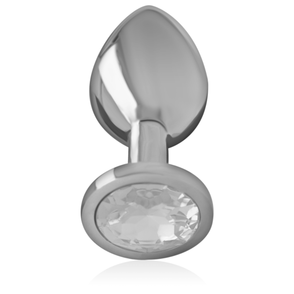 Intense Silver Crystal análdugó, fémből, csillogó kővel és kék részletekkel