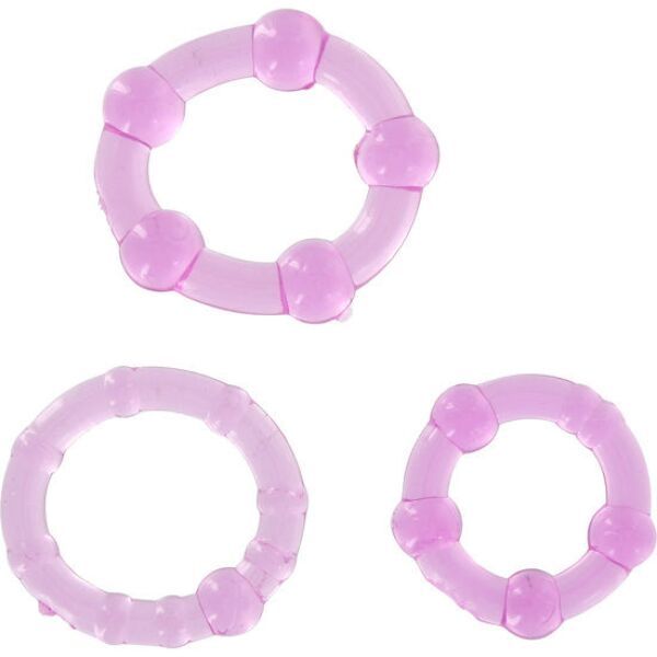 Háromdarabos szilikon péniszgyűrű-szett, Seven Creations Stay Hard Three Rings
