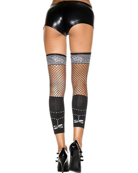 Fekete, mintás Music Legs necc leggings