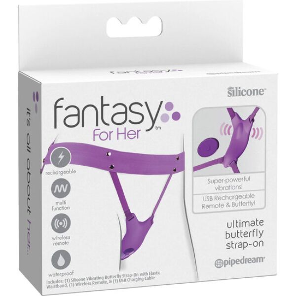 Pipedream Ultimate Butterfly Strap-On vibrációs hám ívelt résszel és állítható pántokkal