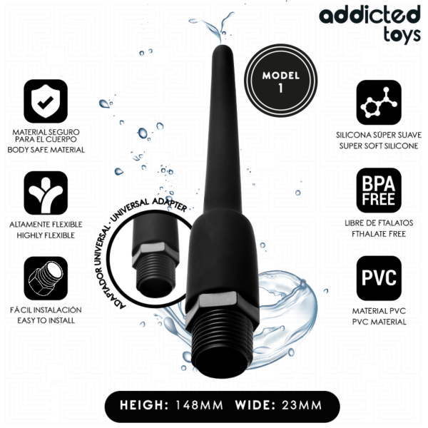 Addicted Toys Modelo 1 análzuhany univerzális adapterrel a zuhanycsőhöz