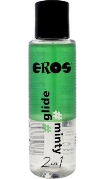 Az EROS 2 in 1 Glide Minty síkosító 100 ml-es flakonja