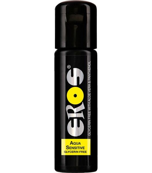 Az Eros Aqua Sensitive Glycerin Free síkosító 100 ml-es flakonja