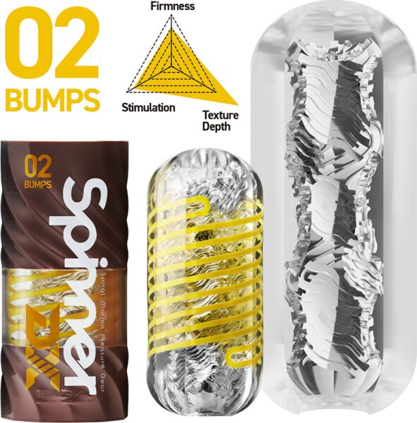 Tenga Spinner DX 02 Bumps maszturbátor tokkal és szárítóállvánnyal