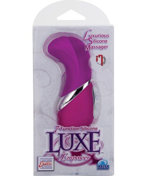 Rózsaszín Calexotics Silicone Luxe Empower mini vibrátor ívelt, bordázott fejjel