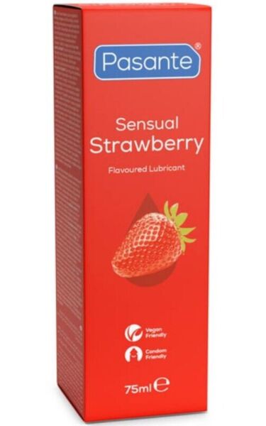 Pasante Sensual Strawberry eperízű síkosító 75 ml-es kiszerelésben