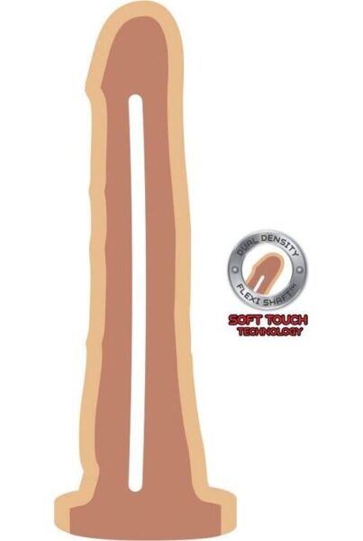 ToyJoy Dual Density Dong 19 cm élethű dildó, világos testszínű, tapadókorongos talppal