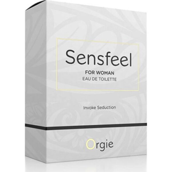 Az Orgie Sensfeel for Woman 50 ml-es feromonos parfümje szórófejes üvegflakonban