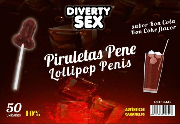 Display tégely 50 db Diablo Goloso péniszes nyalókával