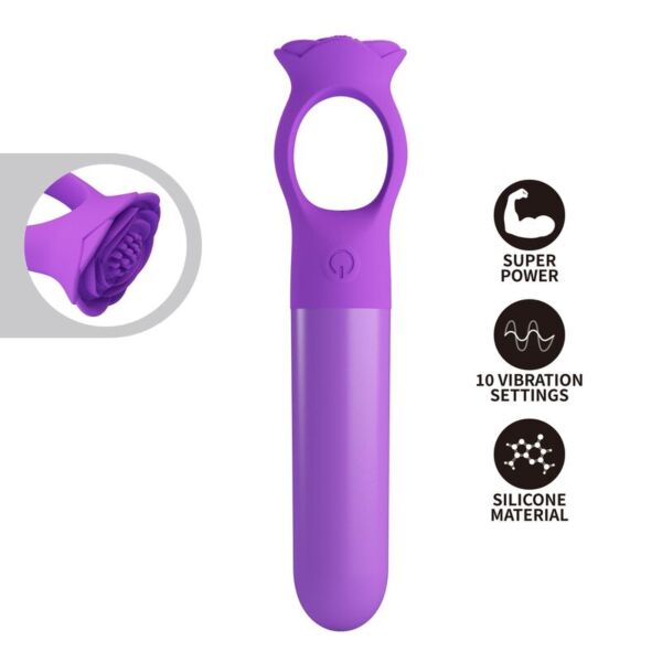 Lila Giana mini vibrátor fogógyűrűvel