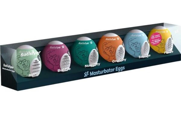 A Satisfyer Masturbator Egg Set 6 db-os szett hat maszturbátor tojása, mindegyik más színű