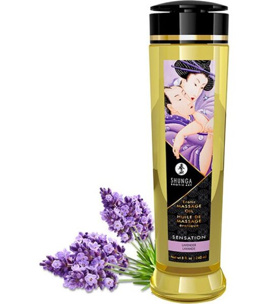 Shunga Erotic Massage Oil 240 ml-es masszázsolaj átlátszó kiszerelésben