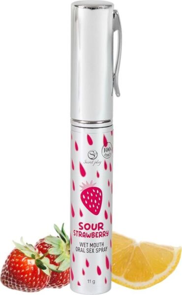 Secret Play orális szex spray Savanyú eper és Frissítő menta ízben
