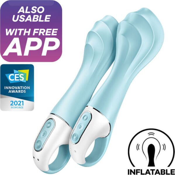 Felfújható Satisfyer Air Pump Vibrator 5+ G-pont vibrátor a tartógyűrűjével