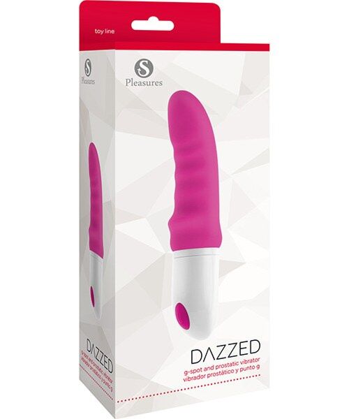 Rózsaszín-fehér S Pleasures Dazzed Pink vibrátor hullámos szárral