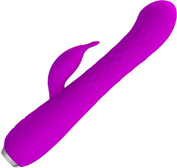 Lila Pretty Love BI-014692 rabbit vibrátor bordázott szárral és nyusziformájú csiklóizgató karral