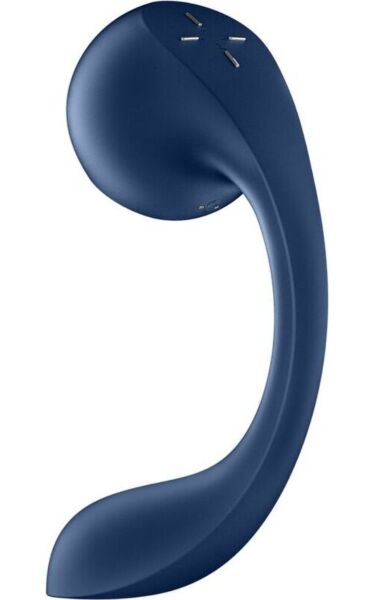 Satisfyer Pro+ Wave 4 Connect App sötétkék színben, légnyomáshullámos fejjel és G-pont stimulálására szolgáló résszel