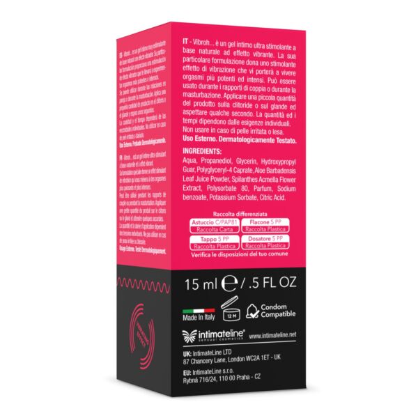 IntimateLine Vibroh stimuláló gél 15 ml-es flakonban