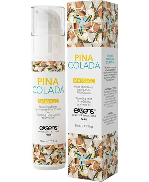 Exsens Warming Gourmet masszázsolaj 3 ml-es egyadagos tasakban és 50 ml-es flakonban