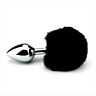 Butt Plug Furry Fantasy Bunny Tail Teardrop Formával Negro