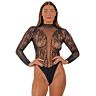 Férfiing LACE High Neck Bodysuit provokatív részletekkel