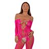 Lace Up Crotchless bodystocking nyitott nadrágkivágással