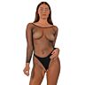 Bodystocking Lace Crotchless hosszú ujjú