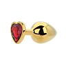 Butt Plug Toosh Heart Shaped Gold Red Stone