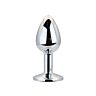 Butt Plug Toosh Metal Small Clear Stone Plata