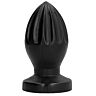 BDSM Anális Plug ALL BLACK 12 CM - Mély barázdákkal